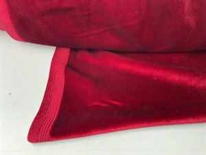 Silke look velour - glat, blød og strækbar i mørk rød